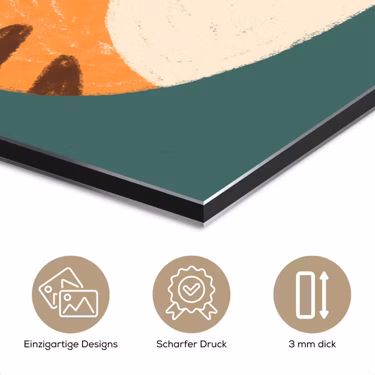 Alu-Dibond-Bild - Tiere – Kopf – Orange – Illustration – Modern — 7
