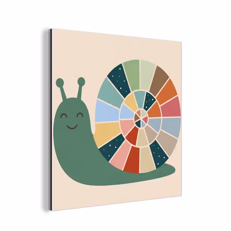 Alu-Dibond-Bild - Tiere – Schnecke – Bunt – Illustration — 1