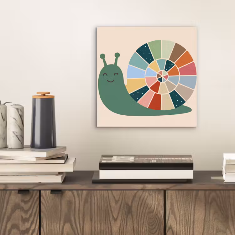 Alu-Dibond-Bild - Tiere – Schnecke – Bunt – Illustration — 2