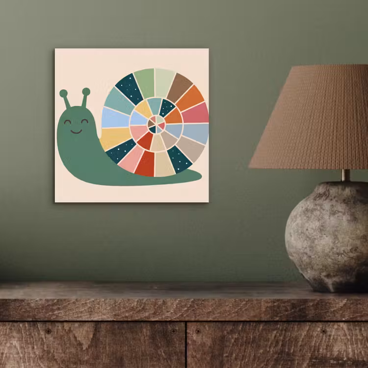 Alu-Dibond-Bild - Tiere – Schnecke – Bunt – Illustration — 3