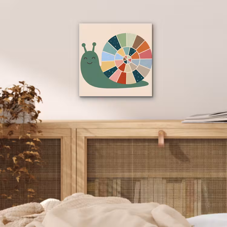 Alu-Dibond-Bild - Tiere – Schnecke – Bunt – Illustration — 4