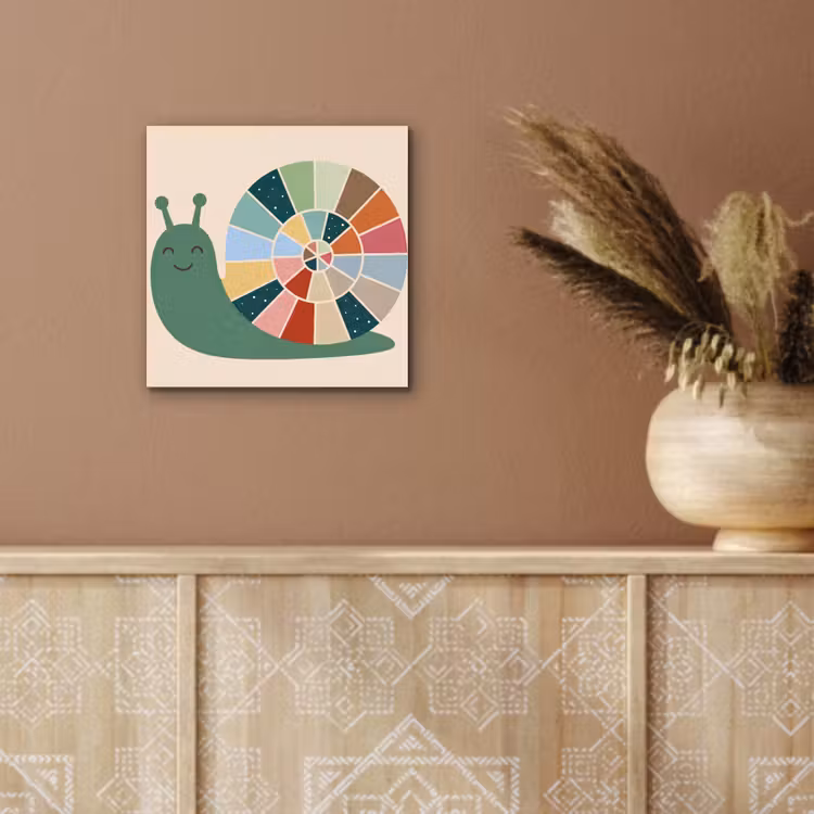 Alu-Dibond-Bild - Tiere – Schnecke – Bunt – Illustration — 5
