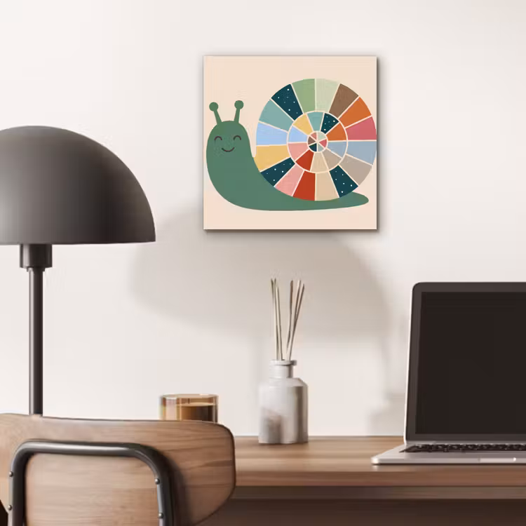 Alu-Dibond-Bild - Tiere – Schnecke – Bunt – Illustration — 6
