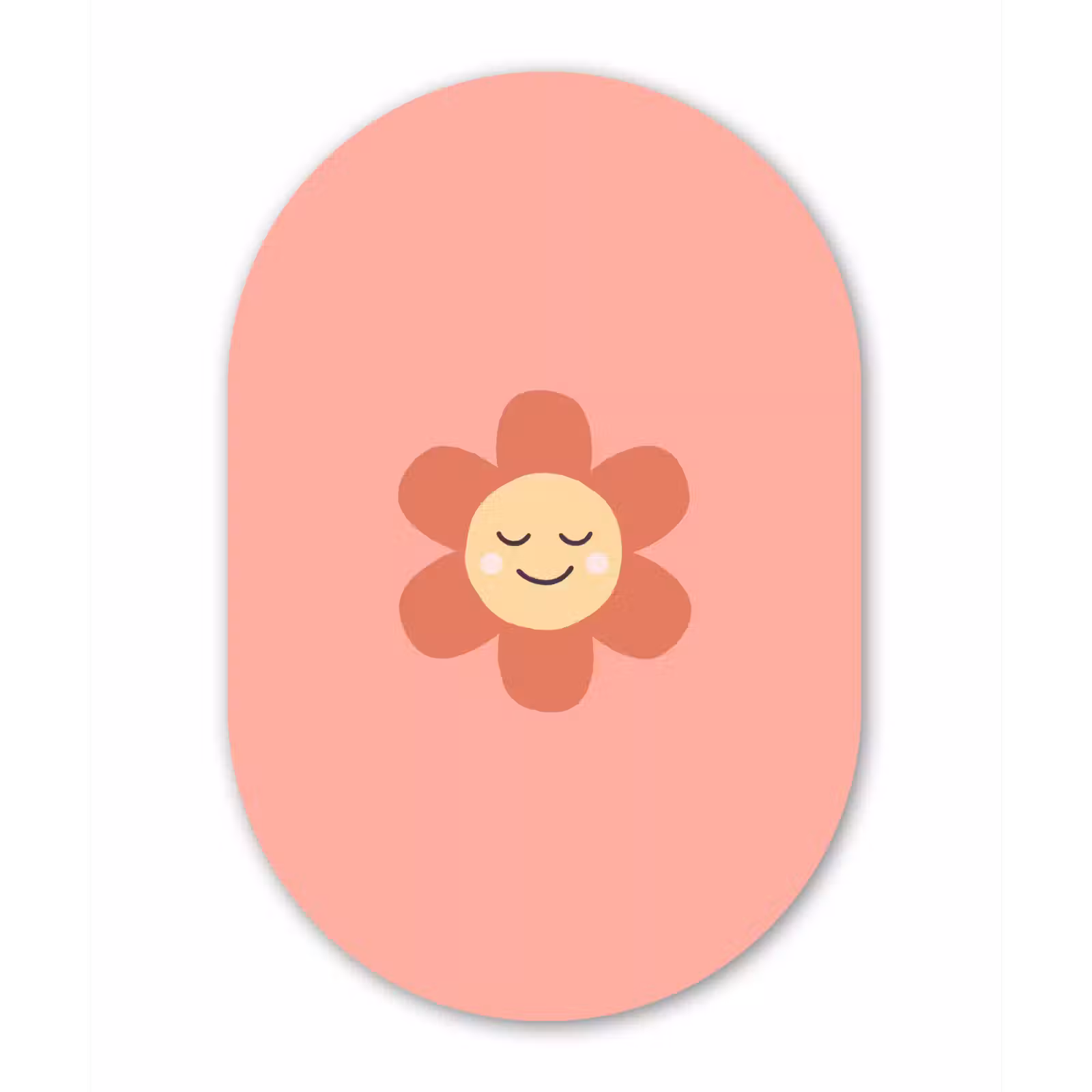 Alu-Dibond-Bild Oval - Blumen – Zeichentrickfilm – Kind – Rosa — 1