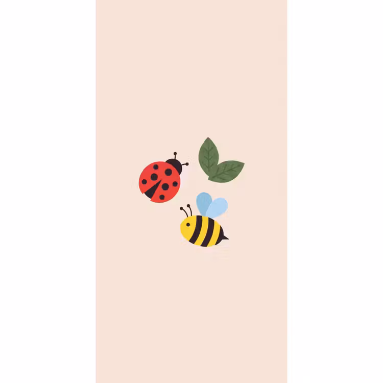 Tapete - Insekt – Blatt – Natur – Verspielt – Illustration — 2