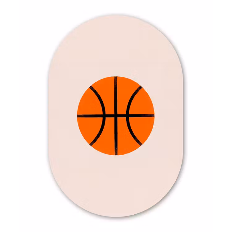 Alu-Dibond-Bild Oval - Basketball – Ball – Sport – Illustration – Orange — 1