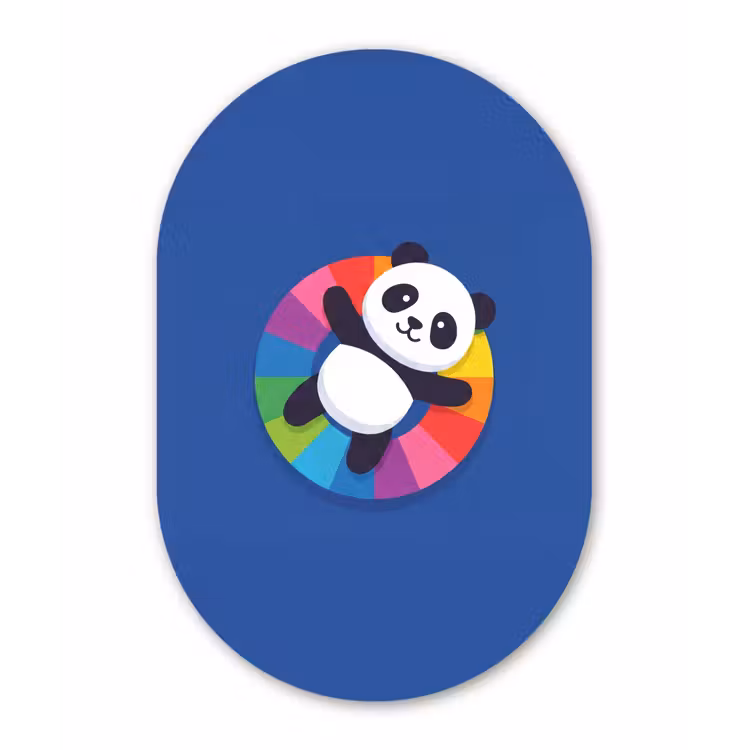 Alu-Dibond-Bild Oval - Tiere – Cartoon – Farbenfroh – Modern – Verspielt — 1