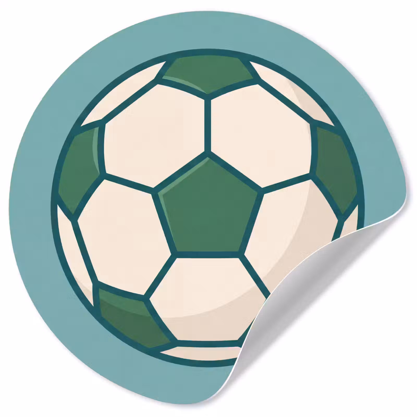 Runde Tapete - Fußball – Geometrisch – Sport – Illustration – Blaugrün — 1