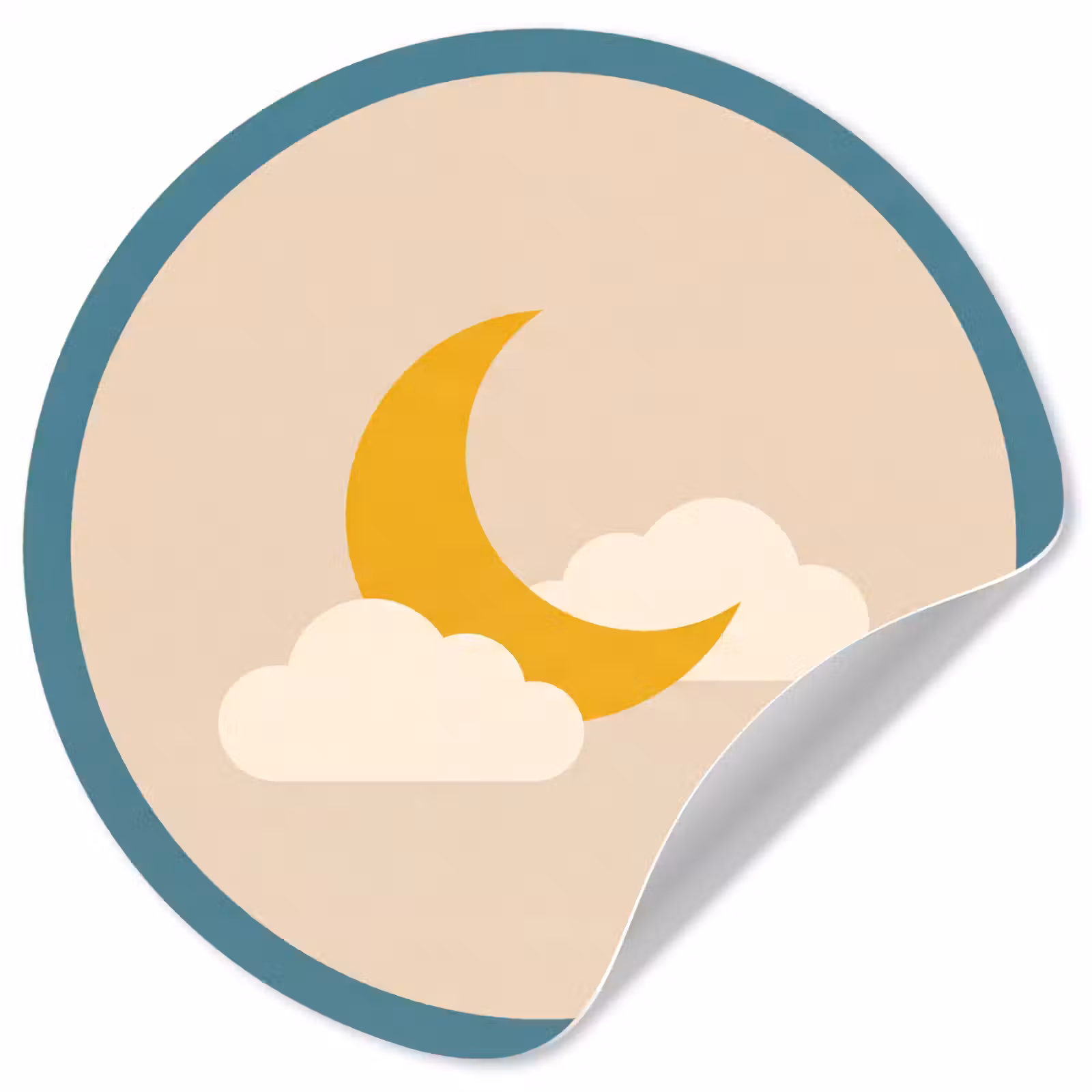 Runde Tapete - Mond – Wolken – Natur – Abstrakt – Gelb — 1