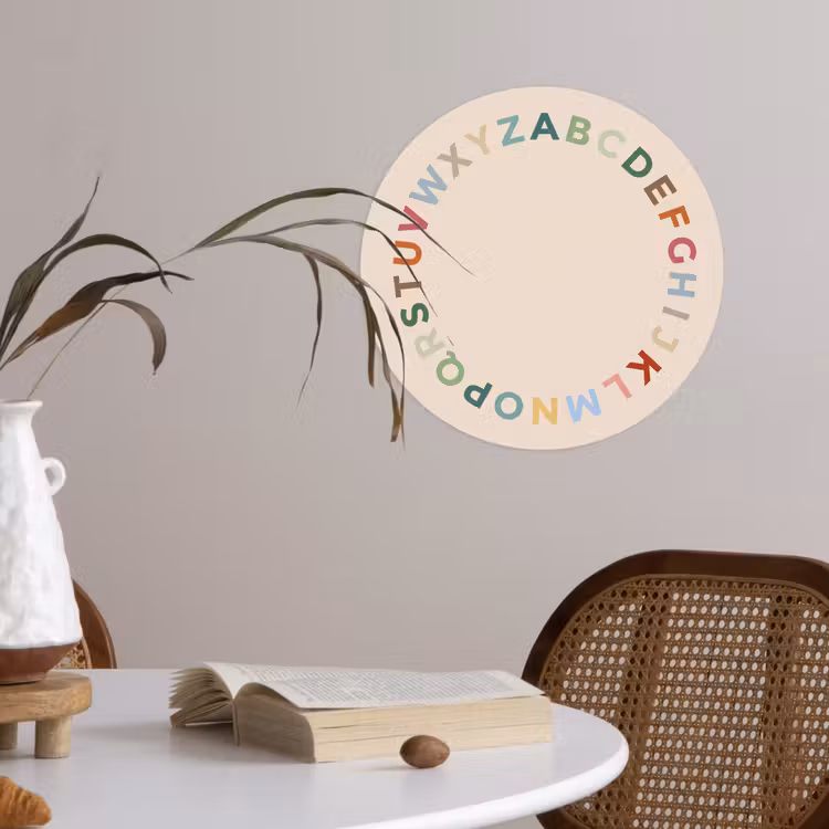 Runde Tapete - Alphabet – Kreis – Bildung – Spielerisch – Farbenfroh — 4