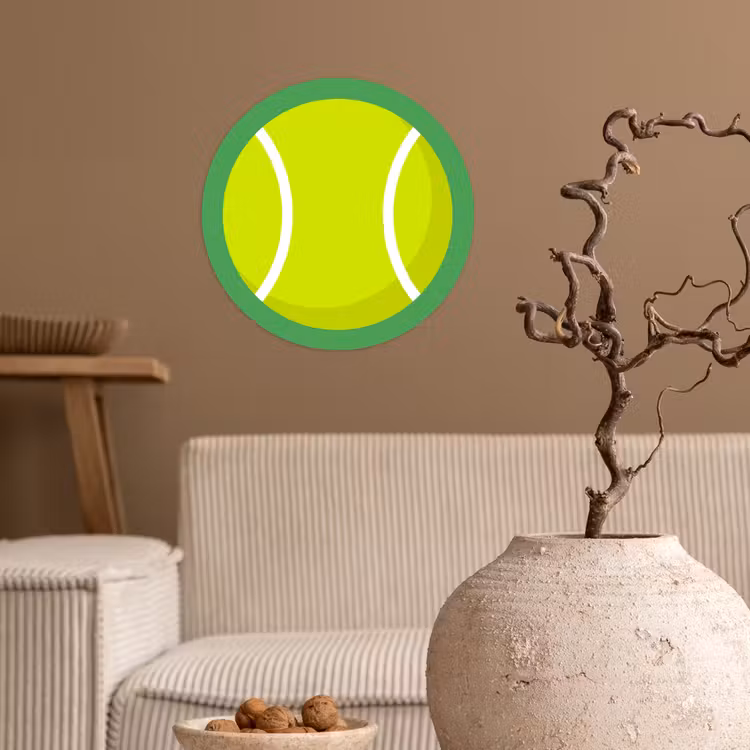 Runde Tapete - Ball – Gelb – Sport – Grün – Illustration — 2