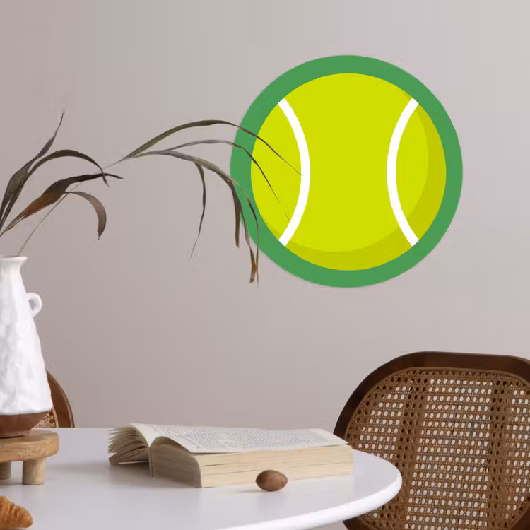 Runde Tapete - Ball – Gelb – Sport – Grün – Illustration — 4