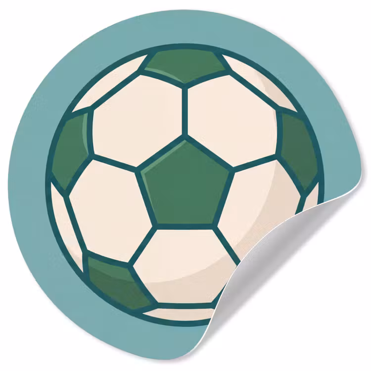 Runde Tapete - Fußball – Geometrisch – Sport – Illustration – Blaugrün — 1