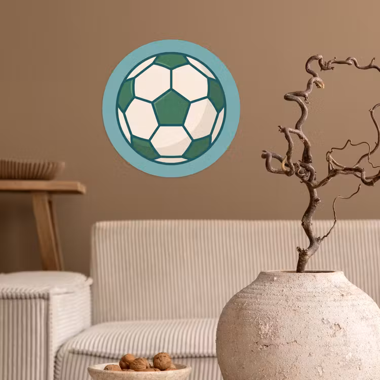 Runde Tapete - Fußball – Geometrisch – Sport – Illustration – Blaugrün — 2