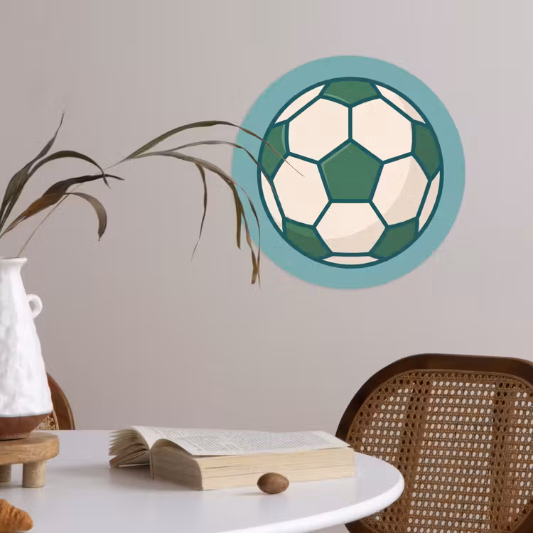 Runde Tapete - Fußball – Geometrisch – Sport – Illustration – Blaugrün — 4