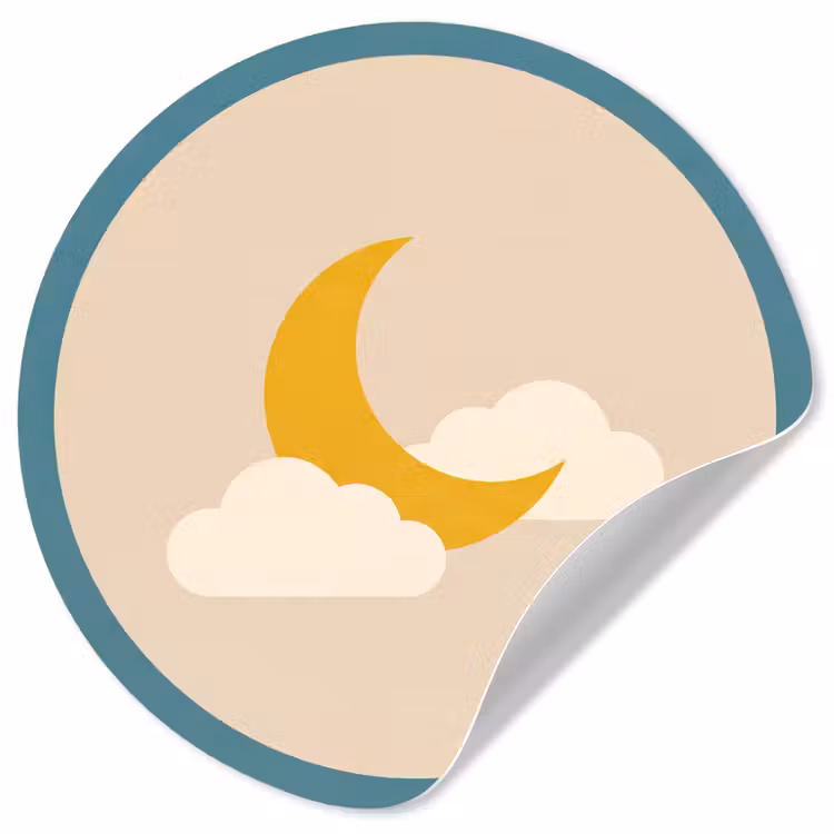Runde Tapete - Mond – Wolken – Natur – Abstrakt – Gelb — 1