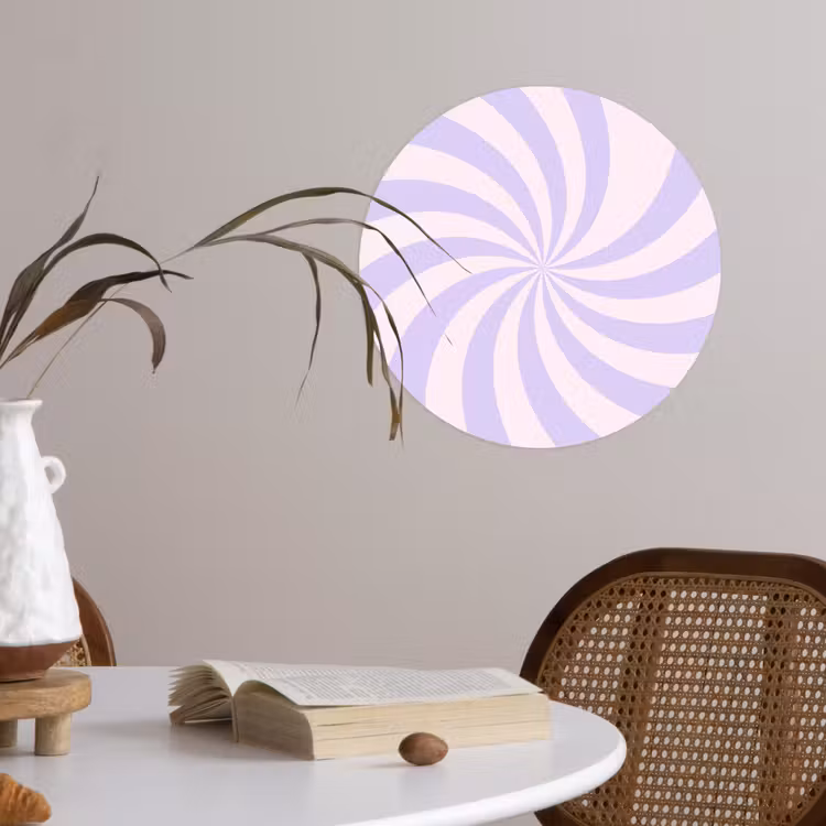 Runde Tapete - Muster – Spirale – Abstrakt – Modern – Lila-Rosa — 4