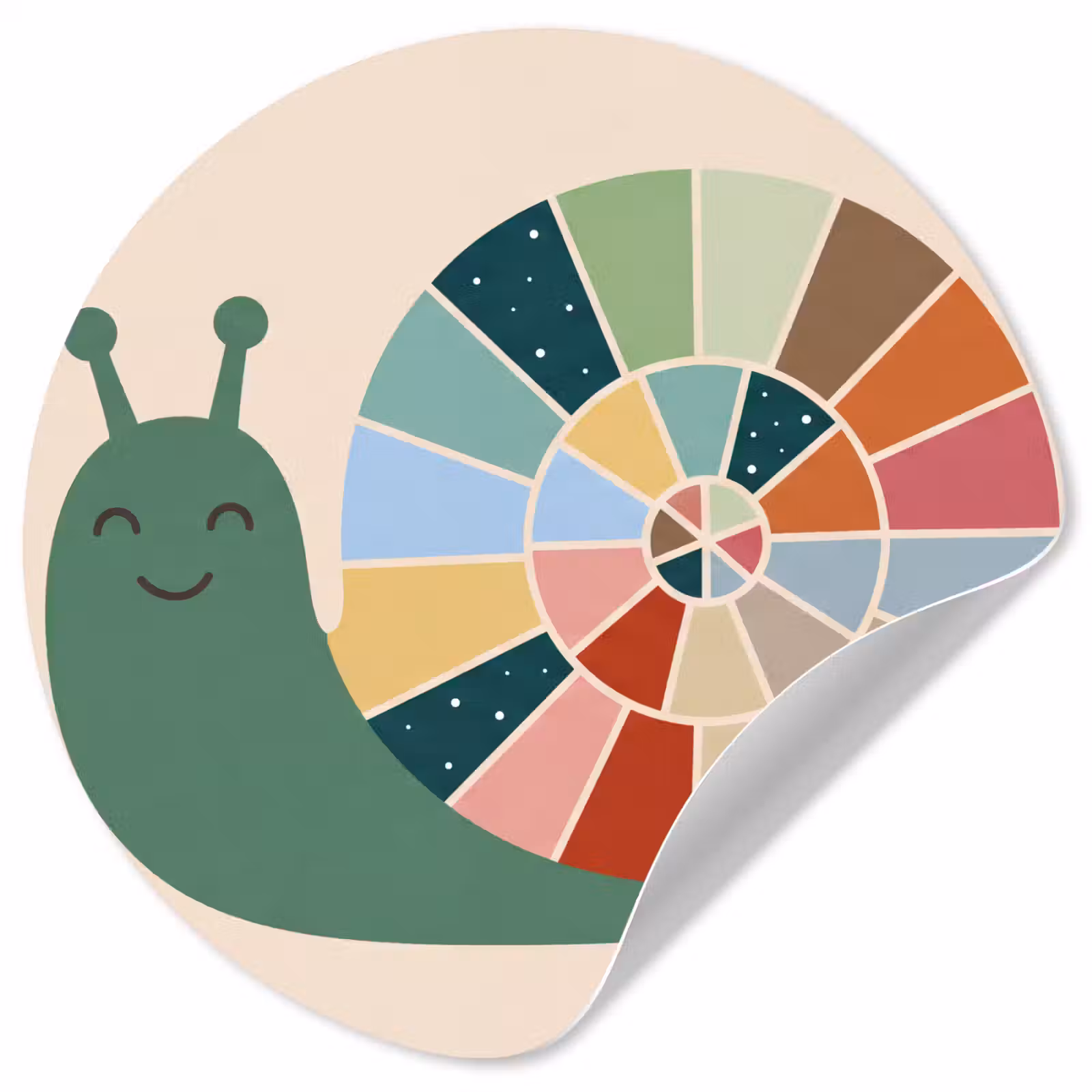 Runde Tapete - Tiere – Schnecke – Bunt – Illustration — 1