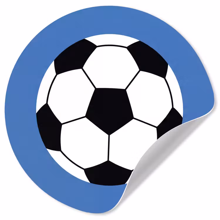 Runde Tapete - Fußball – Schwarz-Weiß – Sport – Illustration – Blau — 1