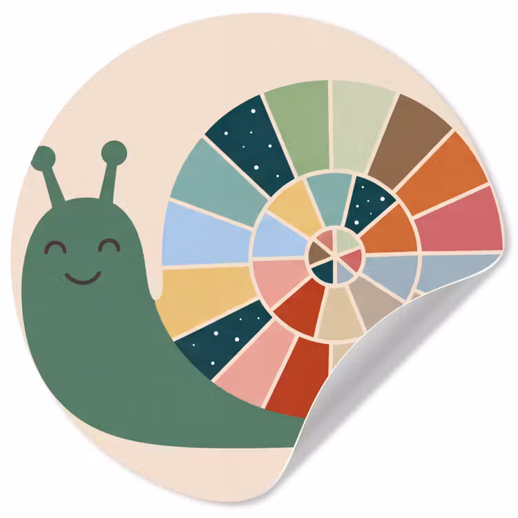 Runde Tapete - Tiere – Schnecke – Bunt – Illustration — 1