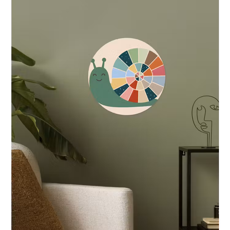 Runde Tapete - Tiere – Schnecke – Bunt – Illustration — 3