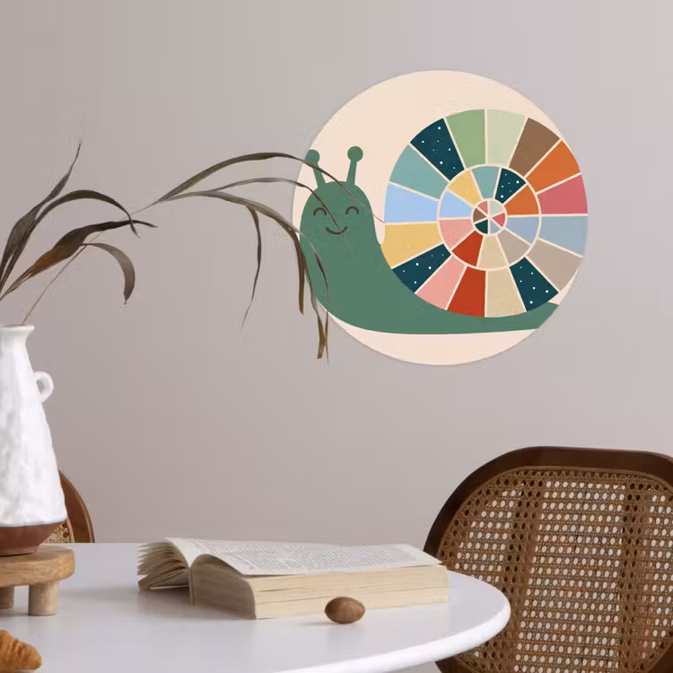Runde Tapete - Tiere – Schnecke – Bunt – Illustration — 4
