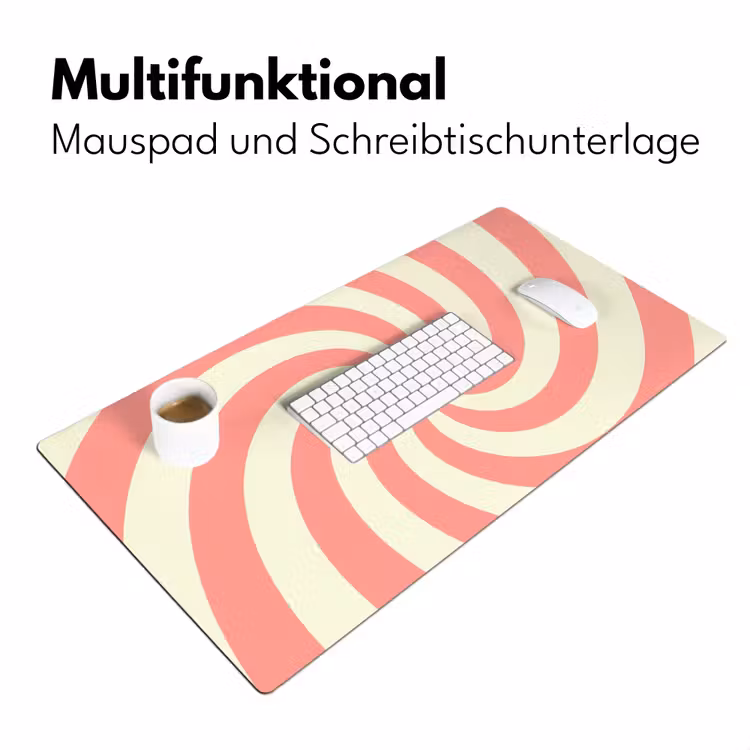 Schreibtischunterlage - Spirale – Muster – Abstrakt – Rosa – Beige — 4
