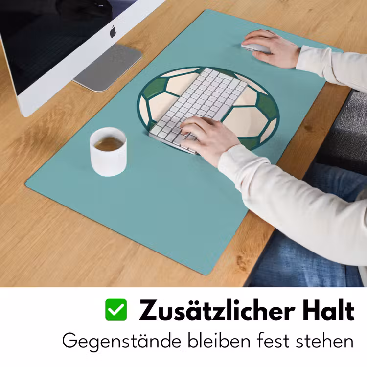 Schreibtischunterlage - Fußball – Geometrisch – Sport – Illustration – Blaugrün — 3