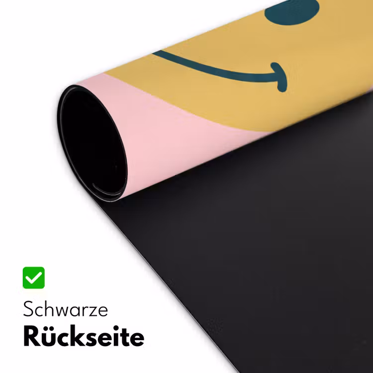 Schreibtischunterlage - Smiley – Gelb – Rosa – Symbol – Minimalistisch — 2