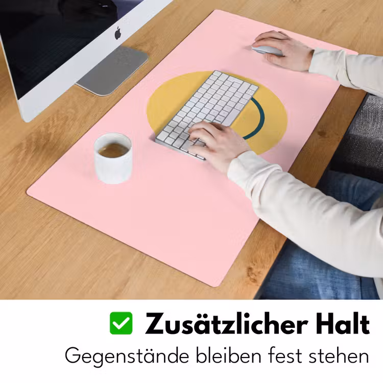 Schreibtischunterlage - Smiley – Gelb – Rosa – Symbol – Minimalistisch — 3