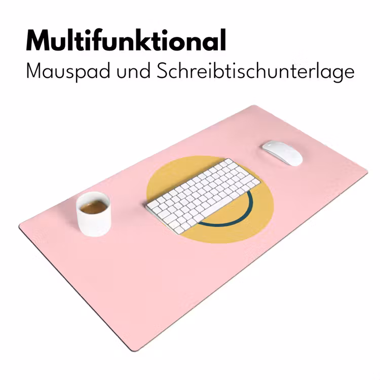Schreibtischunterlage - Smiley – Gelb – Rosa – Symbol – Minimalistisch — 4