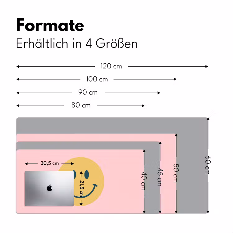 Schreibtischunterlage - Smiley – Gelb – Rosa – Symbol – Minimalistisch — 5