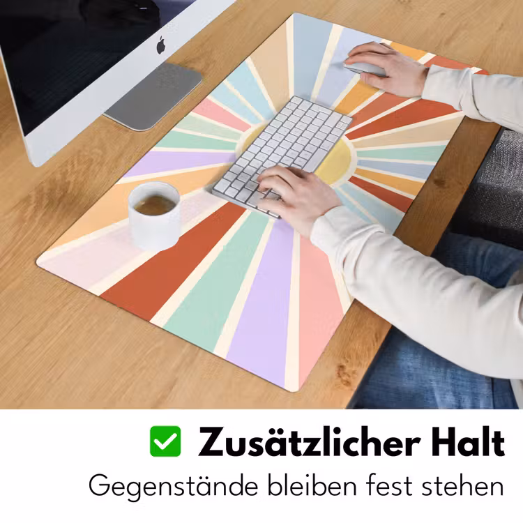 Schreibtischunterlage - Sonne – Strahlen – Fröhlich – Bunt – Abstrakt — 3