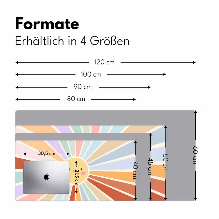Schreibtischunterlage - Sonne – Strahlen – Fröhlich – Bunt – Abstrakt — 5