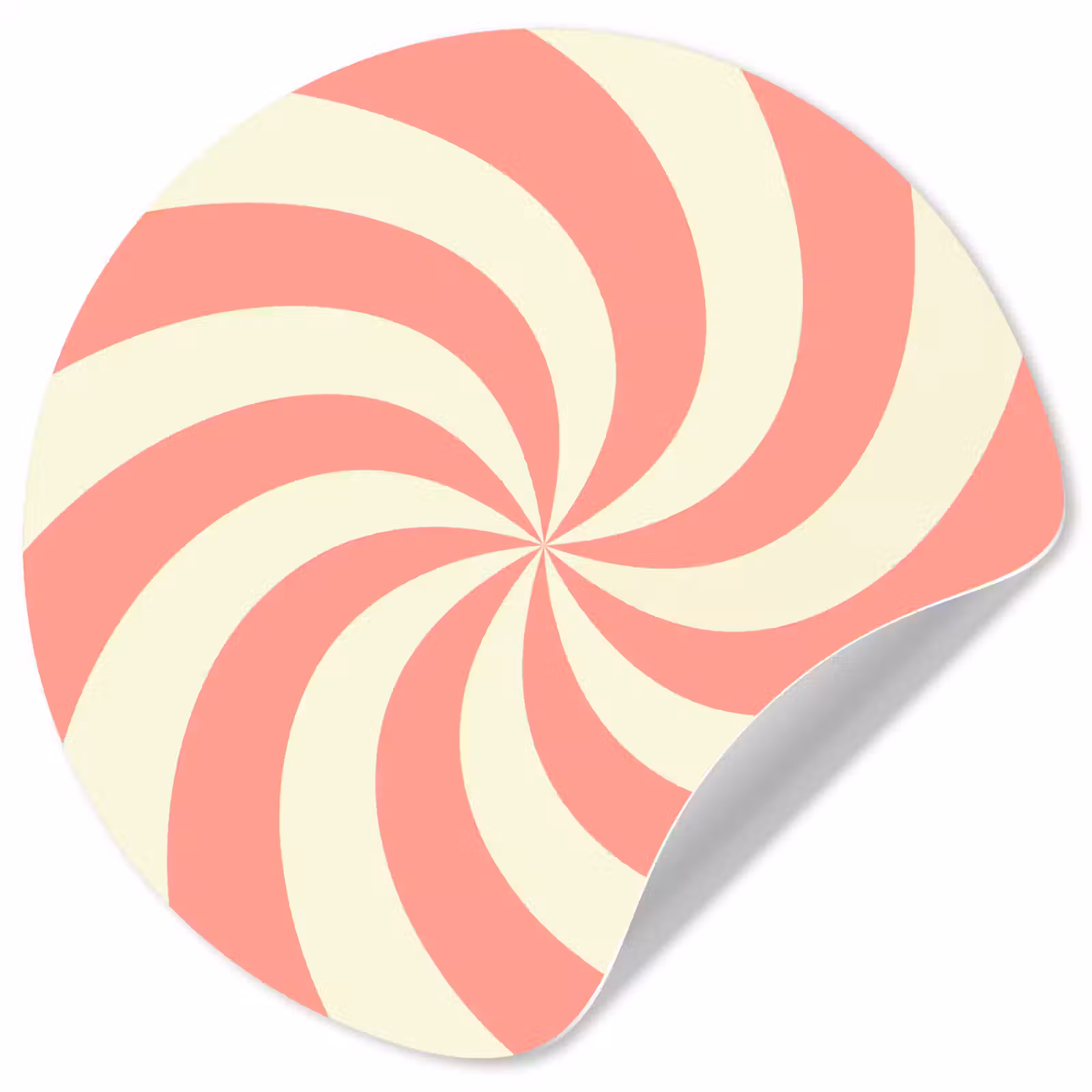 Runde Tapete - Spirale – Muster – Abstrakt – Rosa – Beige — 1