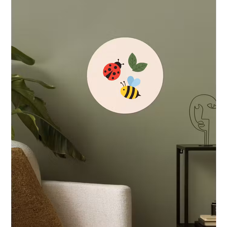 Runde Tapete - Insekt – Blatt – Natur – Verspielt – Illustration — 3