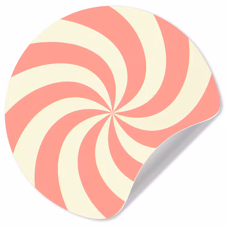 Runde Tapete - Spirale – Muster – Abstrakt – Rosa – Beige — 1