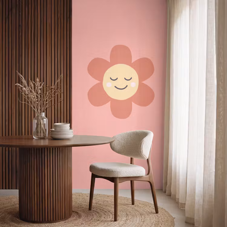Tapete - Blumen – Zeichentrickfilm – Kind – Rosa — 4