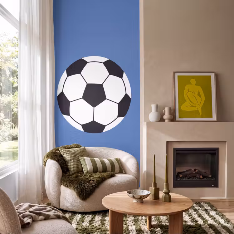 Tapete - Fußball – Schwarz-Weiß – Sport – Illustration – Blau — 1