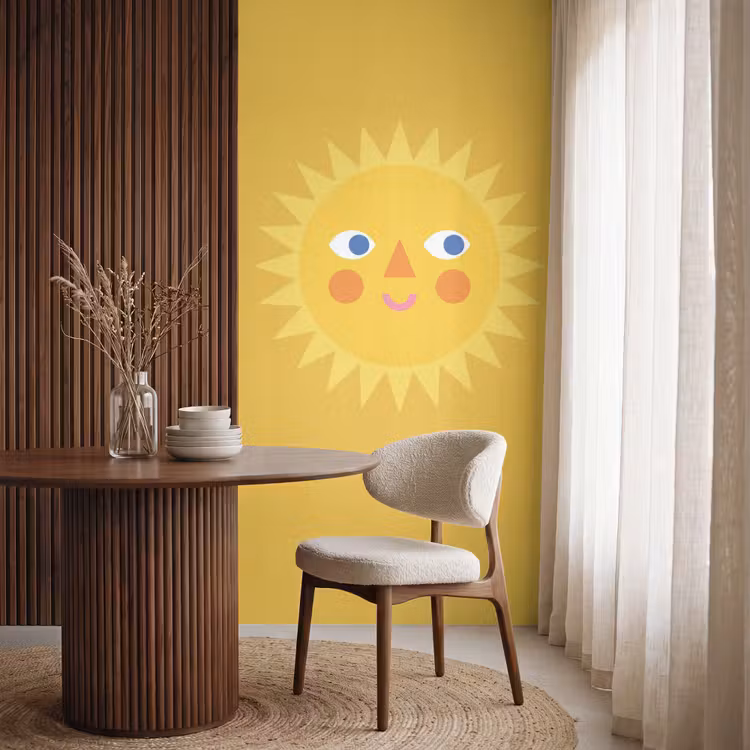 Tapete - Sonne – Gesicht – Sommer – Illustration – Gelb — 4