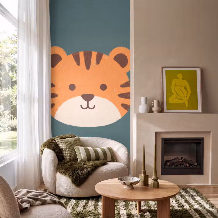 Tapete - Tiere – Kopf – Orange – Illustration – Modern — 1