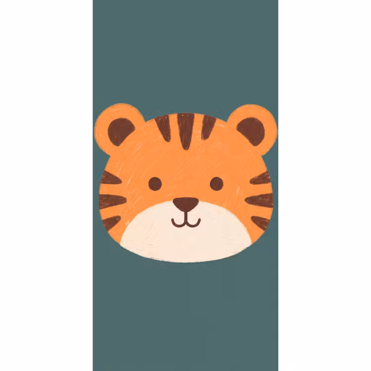 Tapete - Tiere – Kopf – Orange – Illustration – Modern — 2