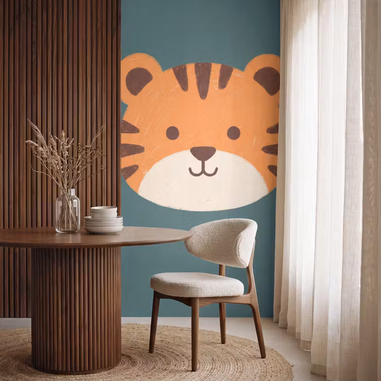 Tapete - Tiere – Kopf – Orange – Illustration – Modern — 4