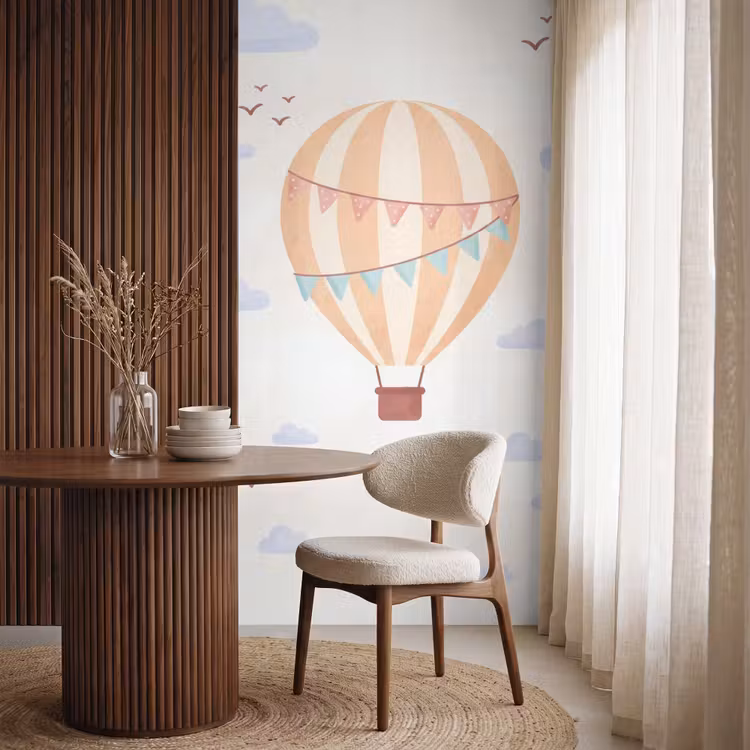 Tapete - Heißluftballon – Wolken – Illustration – Sanft – Kinderzimmer — 4