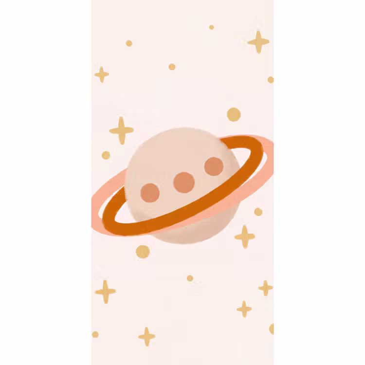 Tapete - Planet – Ringe – Weltraum – Illustration – Beige — 2