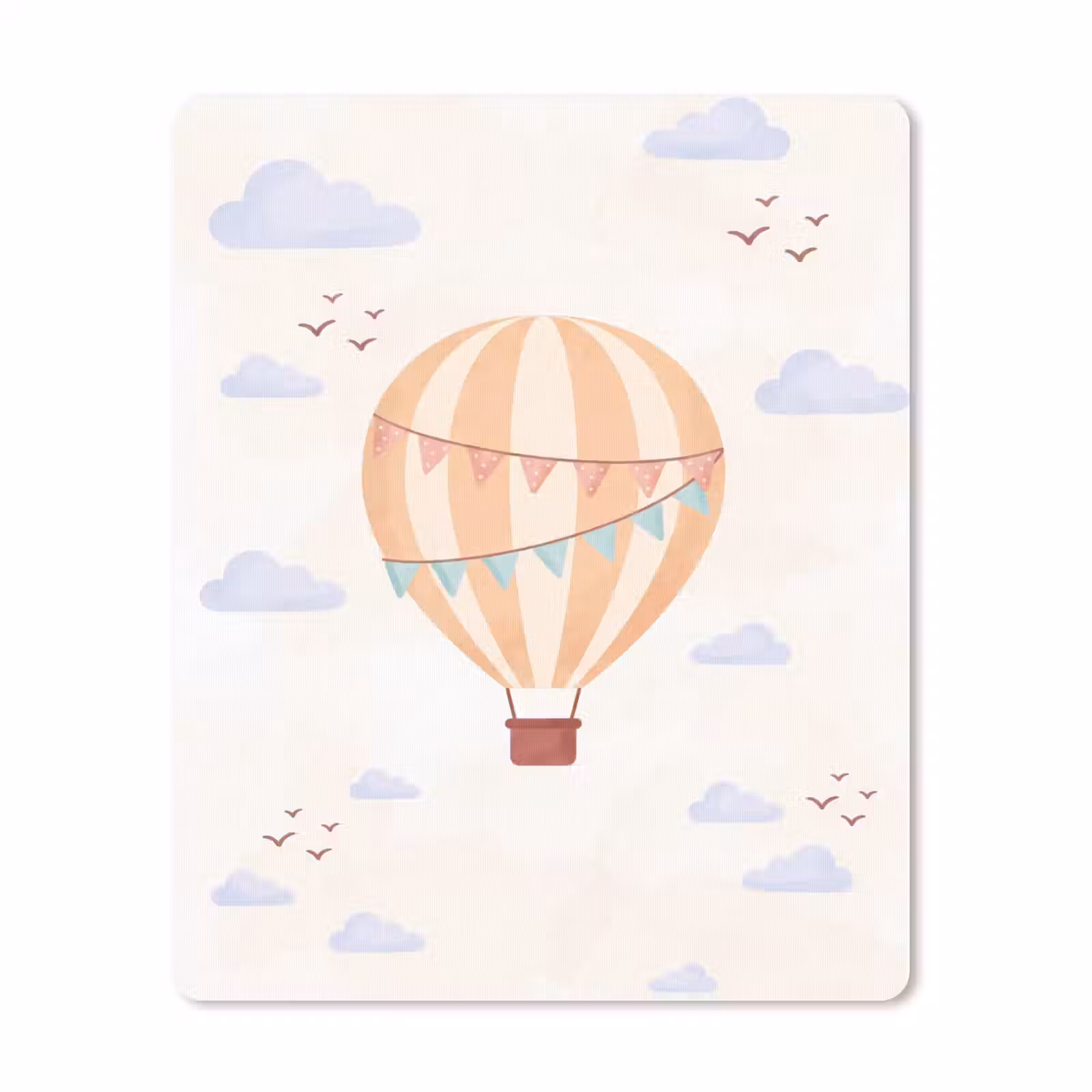 Mauspad - Heißluftballon – Wolken – Illustration – Sanft – Kinderzimmer — 1