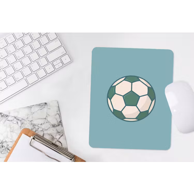 Mauspad - Fußball – Geometrisch – Sport – Illustration – Blaugrün — 4
