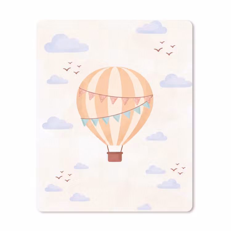 Mauspad - Heißluftballon – Wolken – Illustration – Sanft – Kinderzimmer — 1