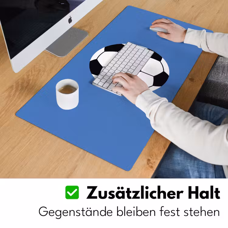 Schreibtischunterlage - Fußball – Schwarz-Weiß – Sport – Illustration – Blau — 3