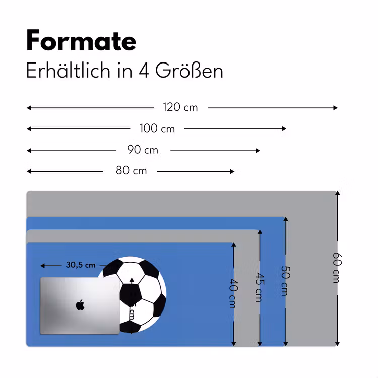 Schreibtischunterlage - Fußball – Schwarz-Weiß – Sport – Illustration – Blau — 5